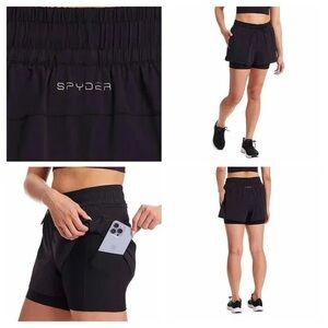 SPYDER Women's Athletic Black Shorts w Pockets